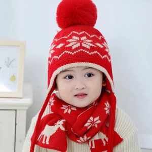 Bonés chapéus chapéu de inverno cachecol conjunto para crianças menino menina quente gorro tricô boné gorros de natal para 3-12 anos de idade acessórios de inverno vendas 231120