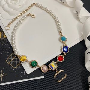 Chokers Designer Choker Chain لديها ختم ختم المعلقات الذهب الذهب بيان أزياء القلادة نساء المجوهرات الزفاف الملحقات 31+7cm