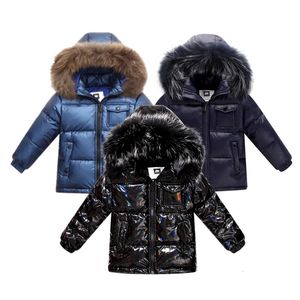 Piumino Cappotto invernale unisex piumino per vestiti da ragazzo 2-14 anni abbigliamento per bambini addensare cappotti capispalla con pelliccia naturale parka per bambini 231120