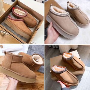 Zapatillas para mujer Tazz Chestnut Fur Slides Dheepskin Shearling Slipper Tasman Classic Ultra Mini Platform 1uggslies-49 botas Mezcla de lana Invierno Australia Botines