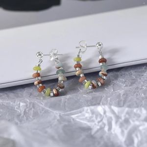 Dangle Earrings 2023Colourful Dopamine Natural Stones Smaller Beads Fashion Design Earring For Women Silver Filled Jewelry Daily Sale