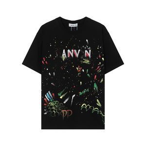 Men's T Shirts Men T-shirts Fashion Graffiti Splash-ink Print Short Sleeve T-shirt Summer Wash Worn Out Spacious Top 580