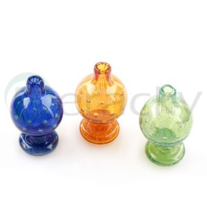 25mm od us color Glass Bubble Dab Carb Cap with Directional Hole 3 Caps for平らなトップクォーツバンガーネイル