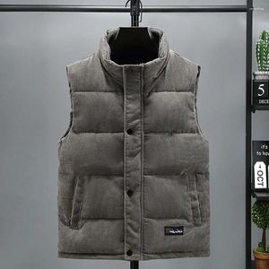 Herrenwesten Herren-Outdoor-Weste, ärmellose Jacke, verdickter, gepolsterter Wintermantel mit Stehkragen, winddicht, warm