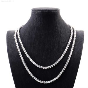 Ice Out Vvs Moissanite Tennis Chain 2mm-5mm Lab Grown Diamond Tennis Necklace 925 Sterling Silver Necklace Wholesale in Stock