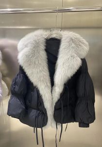 Womens Fur Faux Winter Thick Down Jacket 90% Duck Parkas Luxury Big Real Fox Short Puffer Coat Women Women Snow Outwear 231121