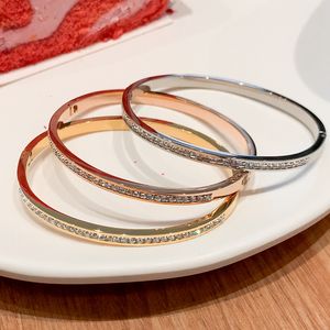 Lovers Beautiful Bracelets for Woman Bracelet Stainless Steel Bangle and Bangles Cubic Zirconia Gold Color Woman Jewelry Gifts