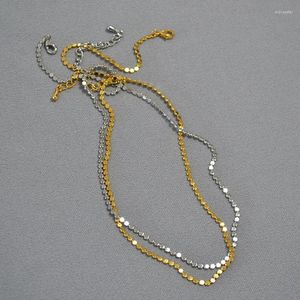Ожерелья с подвесками из Японии и Южной Кореи — простые изысканные нежные латунные позолоченные блестящие маленькие круглые цепочки на ключицы модные