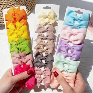 Hårtillbehör 10/20 st Söt Grosgrain Ribbon Bowknot Clips för flickor Färgglada bågar Klipp Hårnål Barrettes Huvudbonader Kids