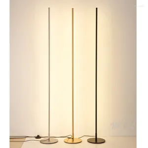 Floor Lamps Modern Minimalist Led Standing Light Nordic Gold For Living Room Bedroom Lamp Study Street Lambader