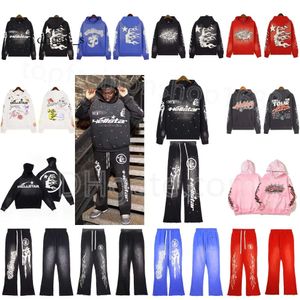 Mens Hellstar Hoodie Sweatshirts High Street Sports Hoodie Hellstar American Retro Mud Print Y2K Hooded Loose Hip Hop Hoody och