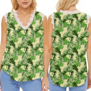 Camisoles tankar kvinnor topp kvinnors sommargradient ärmlös spets v hals casual style tank ren bodysuit