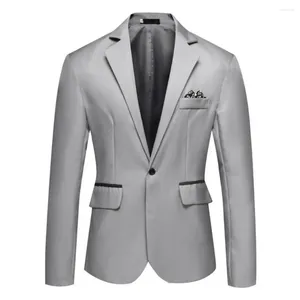 Ternos masculinos decoração de peito terno casaco elegante jaqueta de casamento fino ajuste único botão estilo cardigan com abertura para o noivo