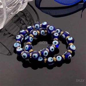 Strand 10mm pärlor fashionabla tillbehör charmiga blå pärlor armband för tjej sommar trender barn