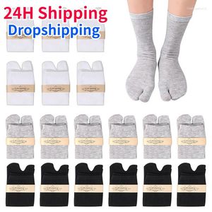 Kadın SOCKS 3 FAEL/LOT Japon tarzı Tabi Toe Toe Pamuk Erkek Bambu Elyaf Deodorant Nefes Alabilir Ayrı Kimono Flip Floptwo Parmak