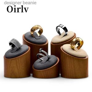 Smyckestativ Oirlv träringhållare Solid Wood Ramp Stair Type 3PCS Ring Display Stand SETS TROY RING HOLDER SMYECH DISPLAY FÖR SESSELDL231121