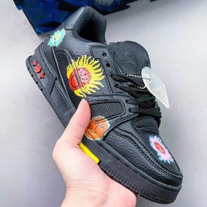 Designer Sneaker Virgil Trainer Casual Shoes Calfskin Leather Abloh Sun White Green Red Blue Letter Overlays Platform Fashion Luxury Low Sneakers Storlek 36-45 02