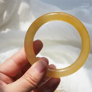 Bangle Natural Yellow Jadeite Myanmar Certified Jade Bangles Women Fine Jewelry Accessories äkta klass A Burma Jades Armband