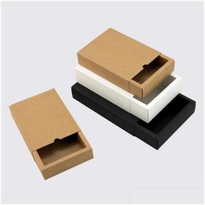 Gift Wrap White/Black/Kraft Paper Der Shape Handgjorda tvålförpackningar Lådor olika storlekar Box grossist LZ1316 Drop Delivery Home GA DHZ7G