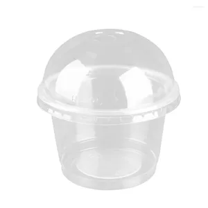 Skålar 100 st små terrarium mini parfait cups engångssallad glas container lock mousse sås klar buffé dessert skål