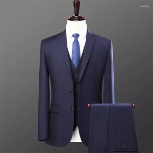Men's Suits Suit (suit Trousers) Fashion Solid Color Leisure Business All Match Polyester Four Seasons Single Breasted Two-piece