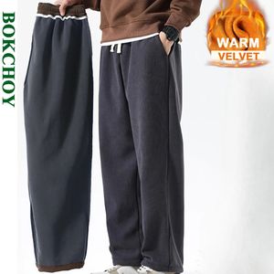 Männer Jeans 2023 Winter Casual Samt Jogginghose Männer Kleidung Kordelzug Einfarbig Thicked Warm Halten Joggers Hosen JD611 1R 231120