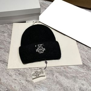 Moda de lã feminina chapéu senhora designer gorro masculino cashmere loewf chapéu de malha inverno quente chapéu presente