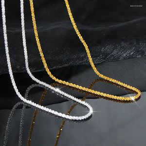 Anhänger Halsketten Exquisite Gold Silber Farbe Funkelnde Fischschuppe Für Frauen Elegante Feine Kette Choker Halskette Trendy Schmuck Zubehör