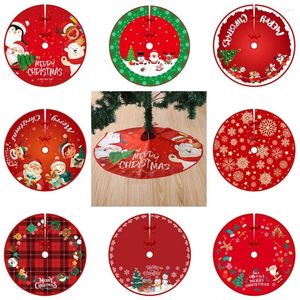 Christmas Decorations 90Cm Tree Skirt Cute Santa Claus Snowman Red Xmax Base Cover Ornament Party Decoration 2023 Navidad