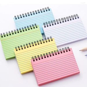 Diário caderno colorido bobina design cartões de índice espiral para estudo escritório escola escrita suave governado notecards