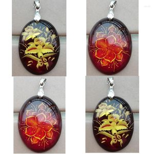 Pendant Necklaces Beautiful Jewelry Plastic Oval Flower Bead PWB995