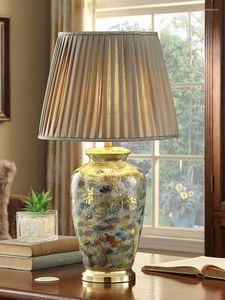 Lampy stołowe Chińskie kwiaty retro ptaki ceramiczne lampa do salonu studium sypialni nocny noc luksusowy dom