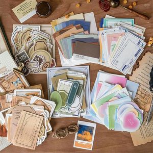 100pcs/paket vintage not kağıt seti yazılabilir çıkartmalar diy sanat zanaat dekorasyonu Scrapbooking okul malzemeleri için