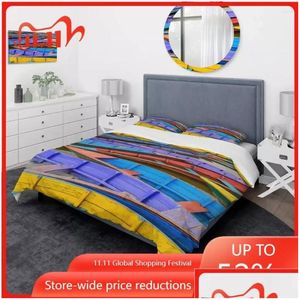 Bedding Sets Old Colorf Sail Boats In The Lake Traditional Duvet Er Set Drop Delivery Home Garden Textiles Supplies Dhuks