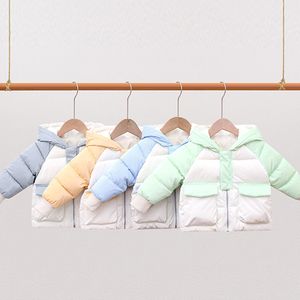 vestiti firmati per ragazzi marca per bambini alla moda autunno e inverno nuovi vestiti di cotone per bambini piumini vestiti di cotone caldi addensati per ragazzi e ragazze color block