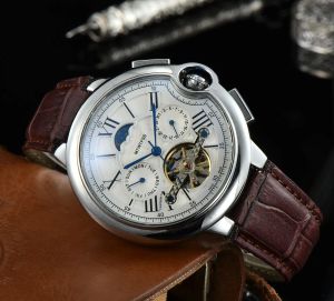 Luksusowe skórzane mężczyźni kobiety turbillon automatyczny mechaniczny na rękawo zegarek na rękę męską obserwowanie Dropshipping Data szkielet męskie zegarki prezenty