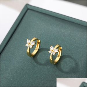 Stud Trend Butterfly Earrings For Women Fashion Piercing Zircon Woman Earring Cute Jewelry Stainless Steel Gift Drop Deliver Dhgarden Otjew