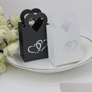 Party Favor White/Back Colors Creative Sweets Love Heart Candy Box Boxes Packaging Souvenirs Za5482 Drop Delivery Home Garde Dh9Jv