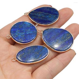 Kolye Kolyeler 1 PCS Doğal Taş Lapis Lazuli Takma kolyeler DIY takı için su damla şekli Nacklace Aksesuarları Kadın Hediye