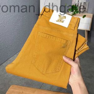 Jeans Designer de jeans Autumn Jeans Fashion Marca Slim Fit Cotton Khaki Light Luxury Pants Rbt1