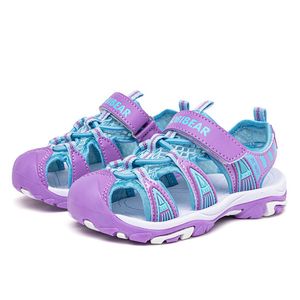 Sandaler högkvalitativa barn pojkar och flickor sandaler för barn sommarstrandskor baby sandalier 1-8 år rosa blå storlek 21-34# 230421