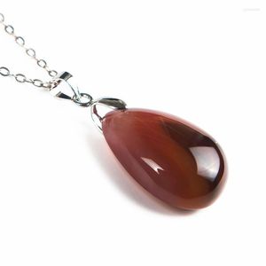 Pendant Necklaces 2023 Fashion Water Drop Bead Genuine Warring States Red Natural Stone 24 14 9mm