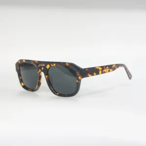Sonnenbrille Schildpatt Schwarz Grün Hohe Qualität Quadratisch Großer Rahmen Damen Komfort Herrenbrille Verlaufsglas Anti UV400