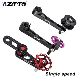 Bike Groupsets ZTTO Bicycle Single Speed Chain Tensioner MTB Folding 1 Pulley Wheel Derailleur Checker Guide 231120