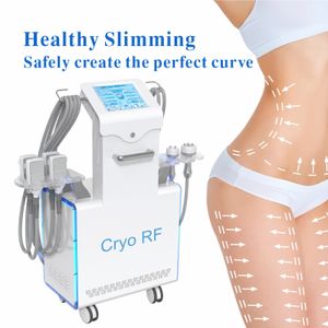 Máquina de emagrecimento Crio RF Cryolipólise Terapia Freeze Radioteca EMS 2 em 1 Celulite de gordura corporal Redução quente e fria em uma alça