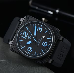 Wristwatches Top Brand BR Model Sport Rubber Band mechanical Bell Luxury Multifunction Watch Fashion Stainless Steel Man Ross Relogio Wristwatch