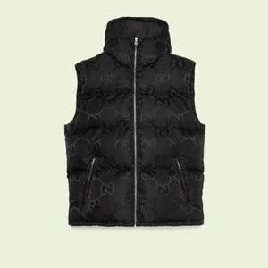 Winter men's down jacket black label raccoon vest thick down insulation parka printed vest winter outdoor sports