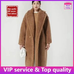 Women's Wool Blends Max Teddy Coat 2023Winter Luxury Jacket High Quality Thickened Alpaca Long Winter 231120