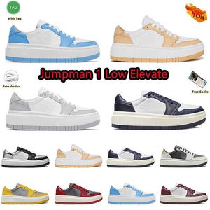 Jumpman 1 Low Elevate мужские женские баскетбольные кроссовки 1s lows Light Bone Midnight Navy Onyx Silver Toe Wolf Grey UNLV UNC мужские кроссовки спортивные