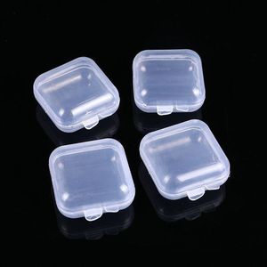 35x35x17mm mini caixa pequena de plástico transparente jóias tampões de ouvido caixa de armazenamento recipiente grânulo maquiagem organizador transparente caixas de presente inari